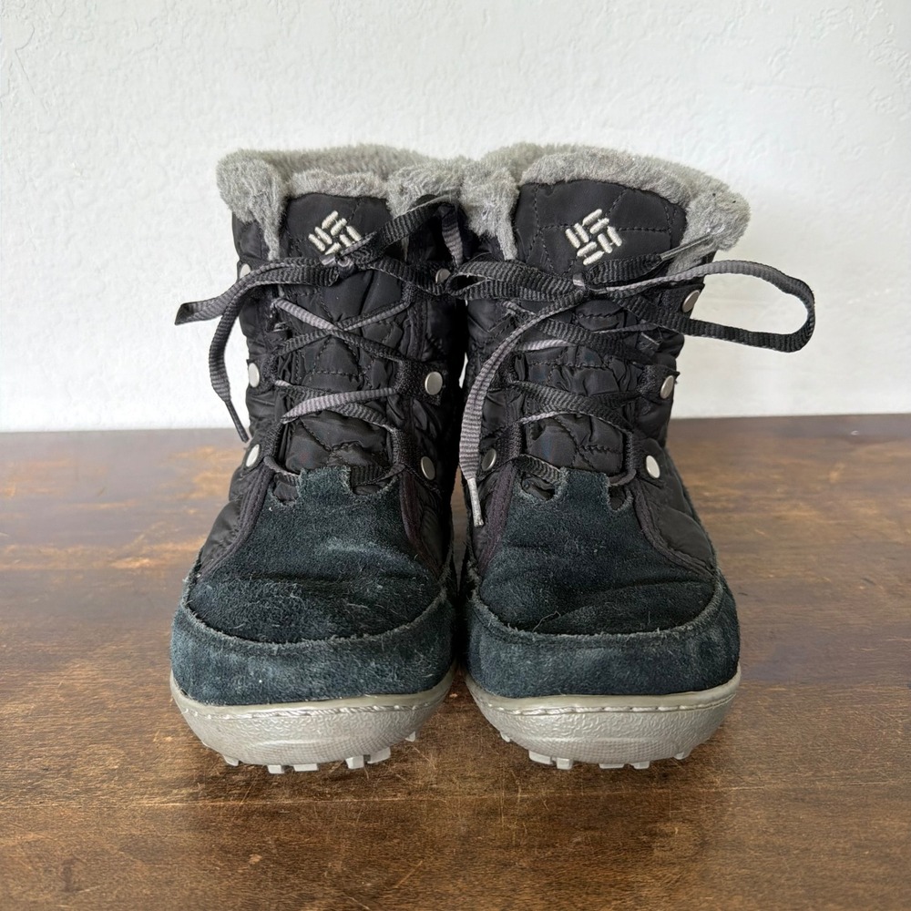 Columbia Boots Women's 8.5 Minx Shorty Omni Heat Black Quilted Insulated Winter - Picture 3 of 9